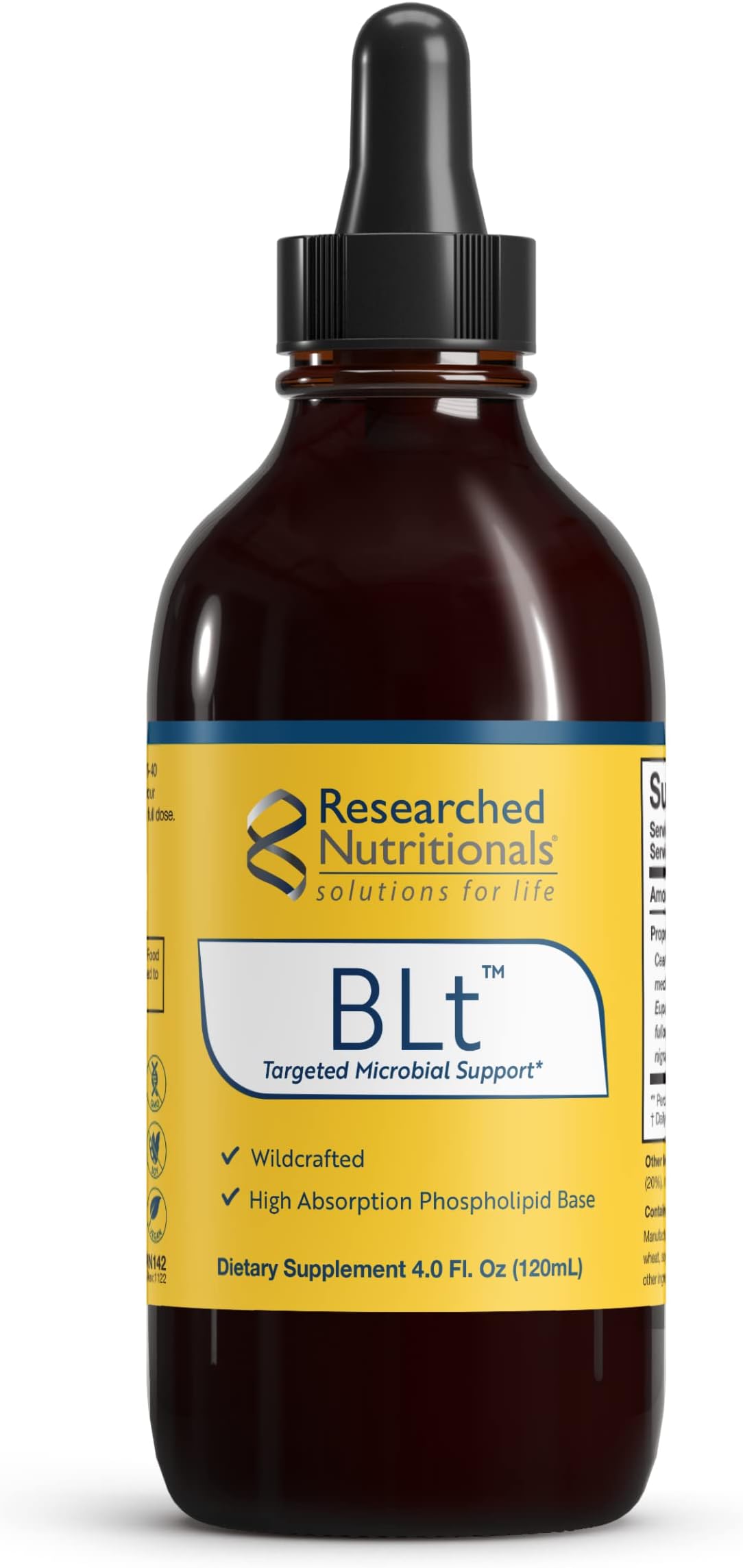 BLT - Advanced Microbial Support - Black Walnut Hull, Boneset Herb, Sarsaparilla & Lomatium Tincture - Phospholipid Delivery Complex for Maximum Absorption (4 fl oz)