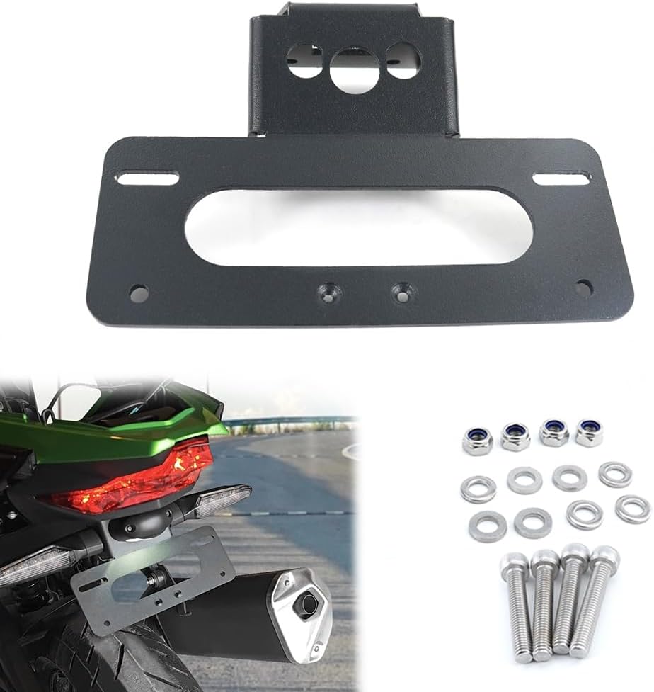 Xitomer Fender Eliminator Fit for NINJA 500 Z500 2025 Z400 Ninja 400 Tail Tidy for NINJA250 18-24 Z250 19-24 NINJA400 18-25 Z400 19-25 License Plate Bracket For Stock Aftermarket Turn Signals