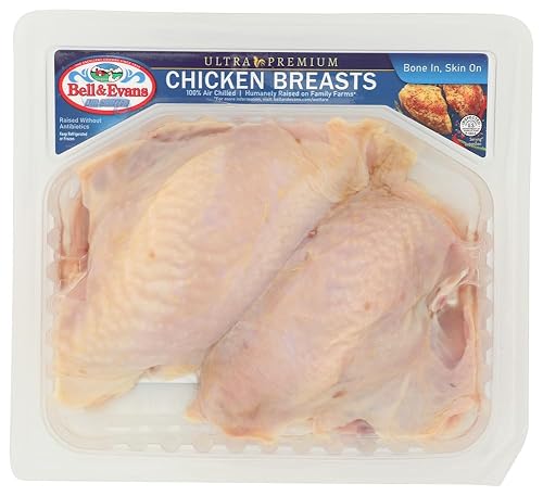Bell & Evans, Chicken Breast Bone-In Split Air Chilled Tray