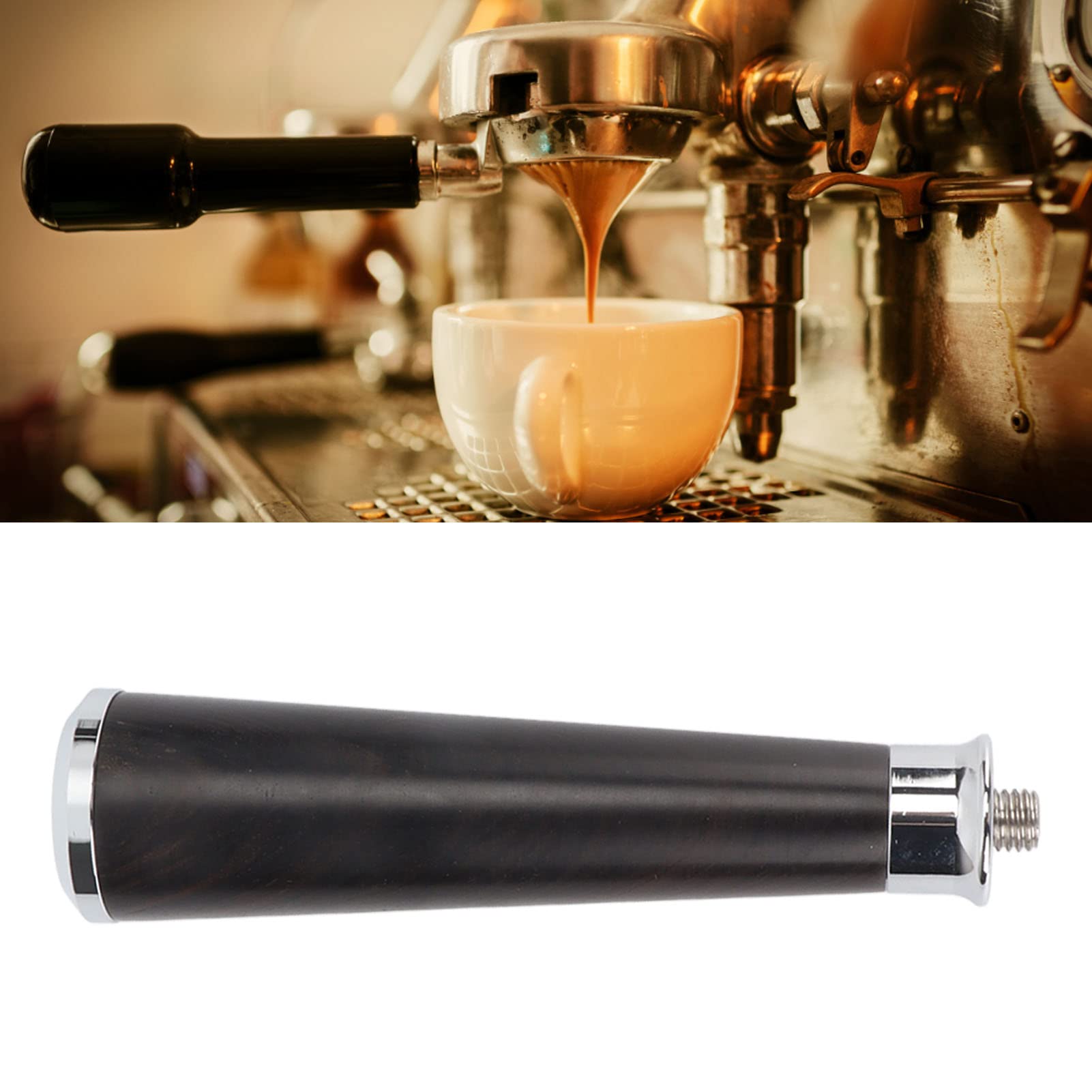 Maniglia portafiltro caffè M10 Accessorio di ricambio per macchina da caffè in ebano con fondo tondo
