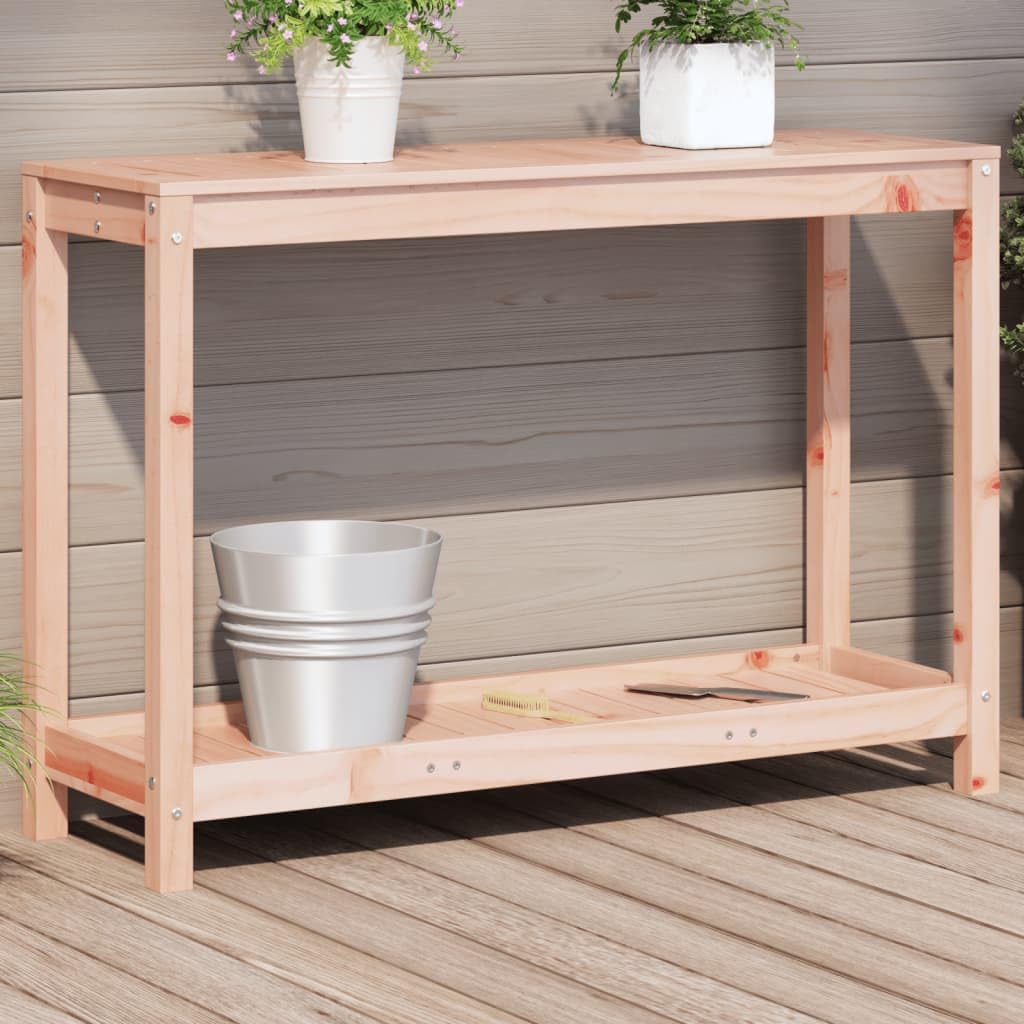 Wooden Potting Table with Shelf, Outdoor Gardening Work Bench, Wooden Planting Table, Outside Work Station Potting Table, 42.5"x13.8"x29.5" Solid Wood Douglas,-952