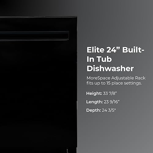 Miniatura 2 de Kenmore Elite TotalFlex 3rd - Lavavajillas con bañera de acero inoxidable integrado de 24 pulgadas, SmartWash, UltraWash, TurboDry, MoreSpace Plus,