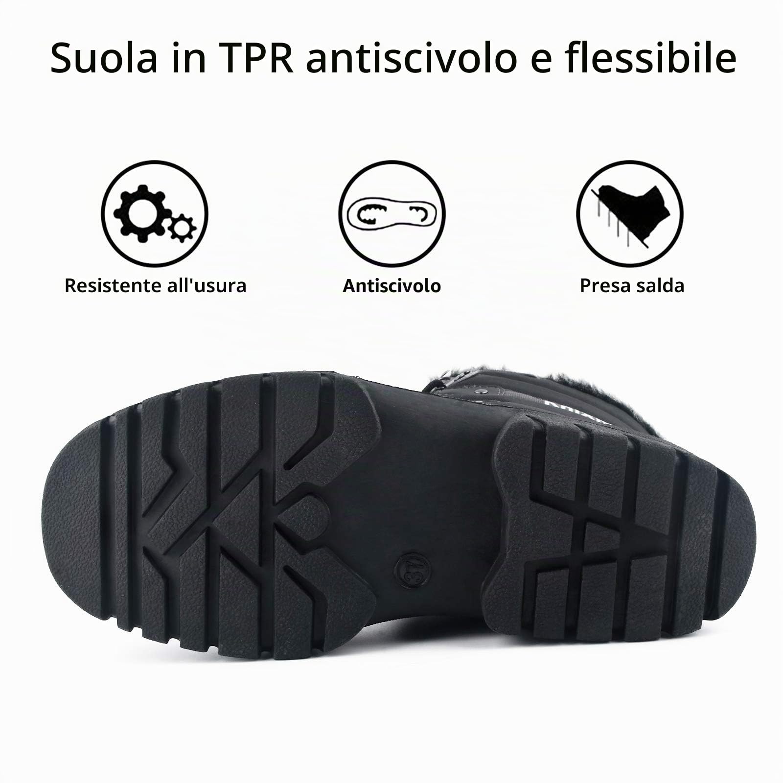 Knixmax Stivali da Neve per Donna e Uomo Stivali Invernali Foderati in Pelliccia Suole Impermeabili Scarpe Calde Stringati per Giardino, Fattoria e Outdoor