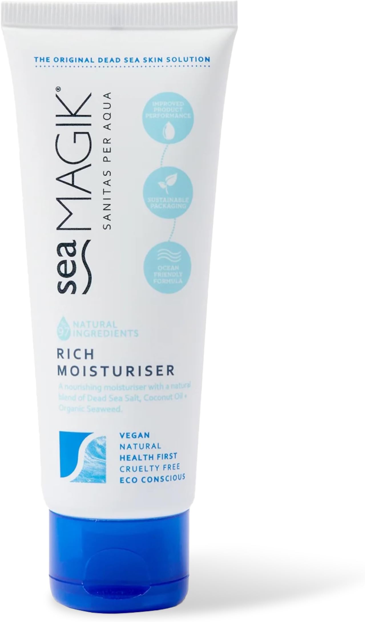 Face Moisturiser for Dry Skin, Hydrating Face Cream for Sensitive Skin with Dead Sea Salt, Soothes Psoriasis and Eczema, Lightweight, Vegan, Cruelty Free (75ml)