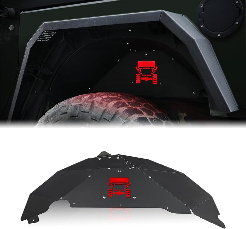 Parabarros internos traseiros JROAD em alumínio com 2 luzes LED para Jeep Wrangler JK JKU 2007–2018 – 1 conjunto