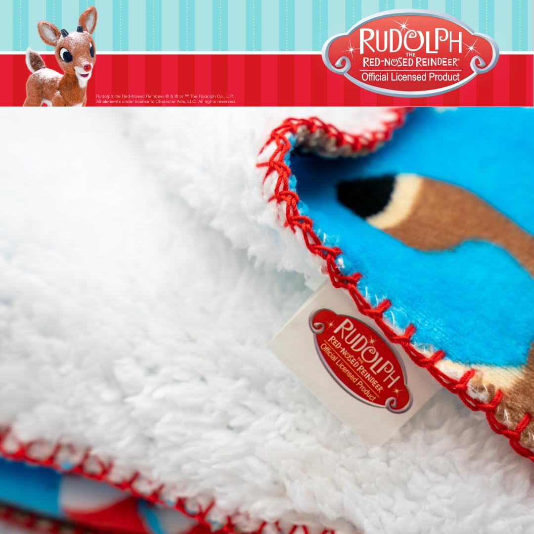 MAGNOLIA BABY - Rudolph & Santa Smocked Blanket - Red main image 1