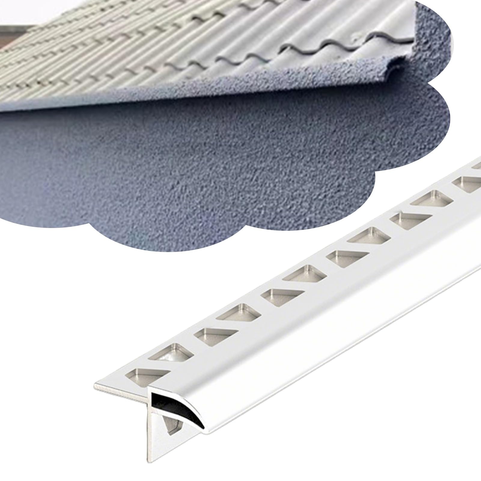 Aluminum Rainwater Diverter Profile, Anti-Moisture Waterproof Roof Wall Edge Protector, Embedded Rainwater Drainage Eaves Drip Edge Trim(W30mm/1.2in,6pack-7.5m)