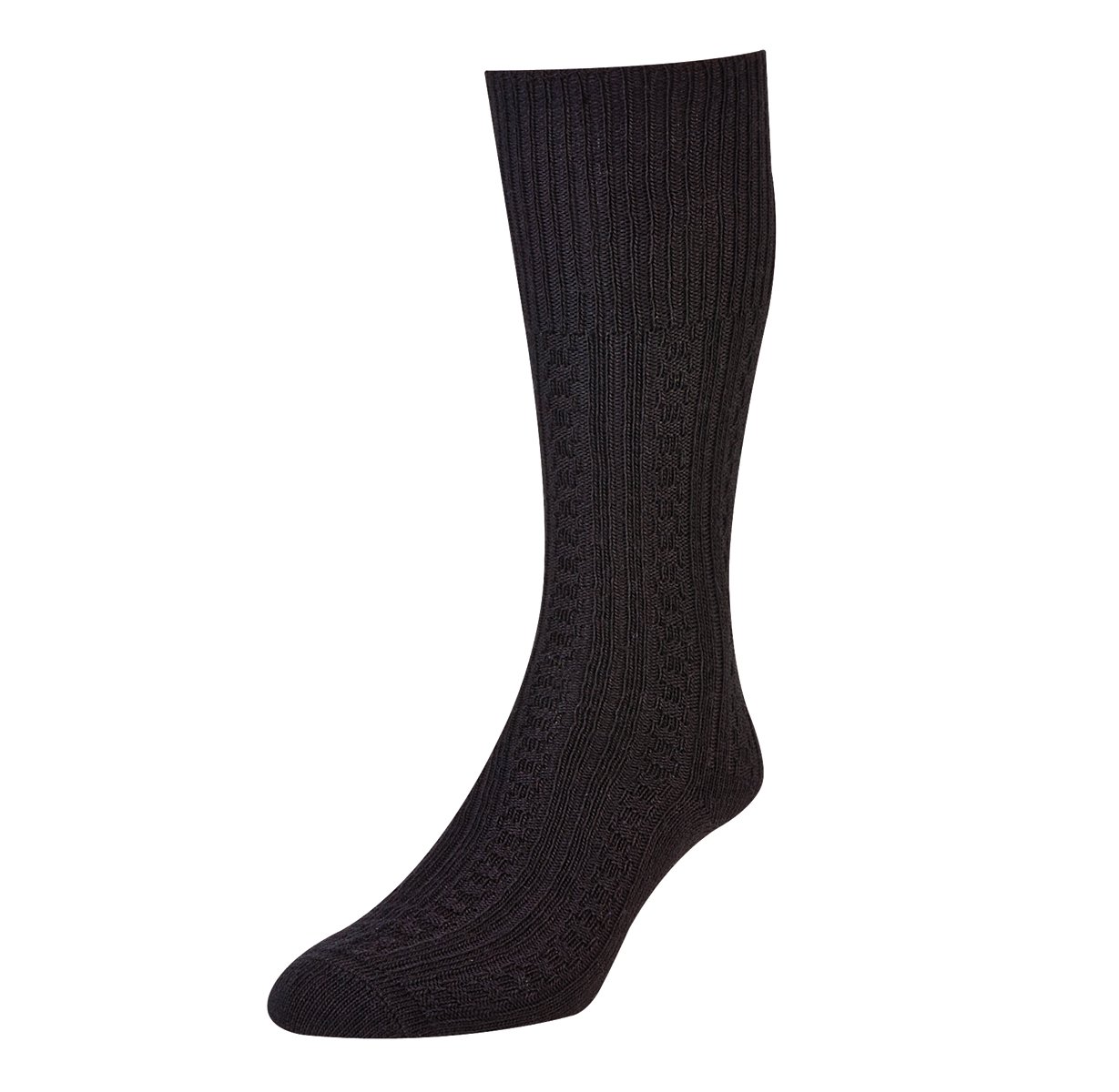 Hduk Mens Socks Men's Black Hj Hall Cable Knit Hj2005 Long Wool Rich Socks/Available In Uk Sizes 6-11 And 11-13 (Uk 11-13 Eur 45-47, )