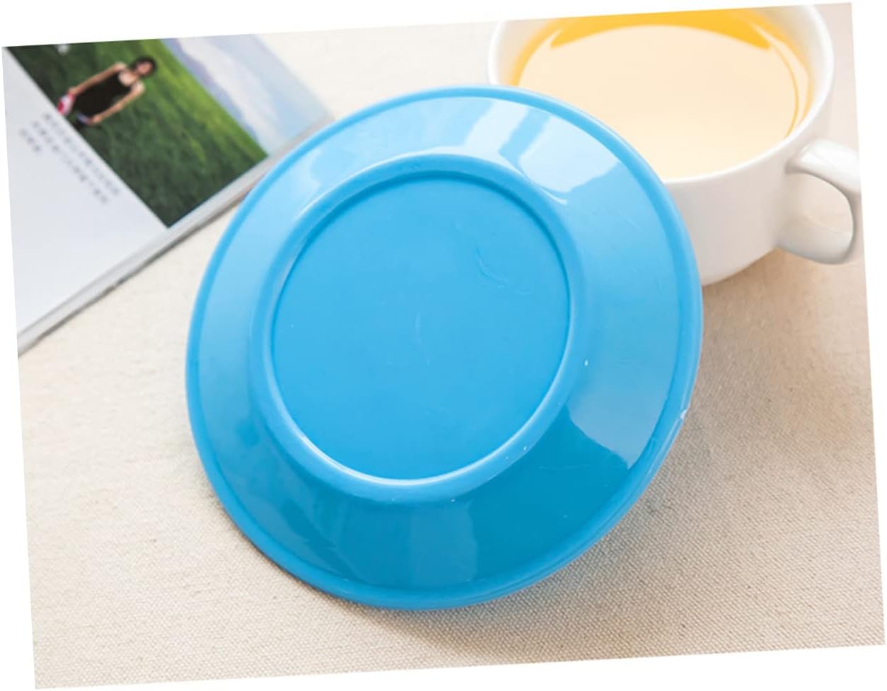 COLLBATH 5 Pcs 13cm round Flat Plastic Snack Plates Xmas for Desserts