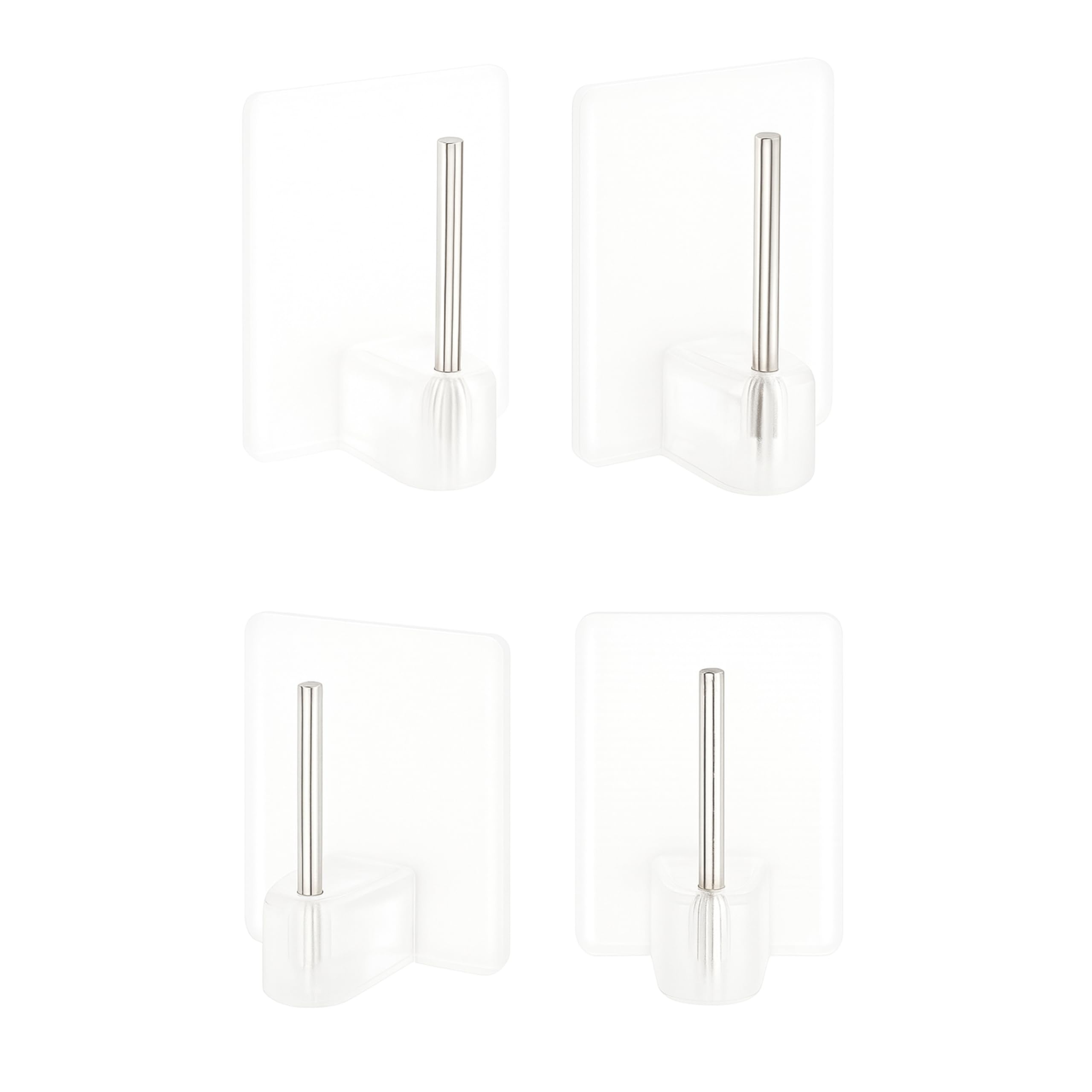 Gancio autoadesivo per bastone, 10 x trasparente, misura 24 x 16.5 mm, ganci per tenda, ganci per zanzariere, gancio adesivo per tende a finestra, aggancio per bastoni su finestre in PVC, curtain hook