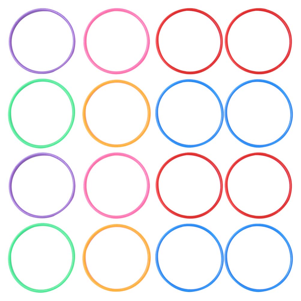 NUOBESTY20pcs Plastic Carnival Rings Throwing Rings Toy Plastic Toss Rings Fun Ring for Speed Agility Practice Games Carnival Garden Backyard (Random Color)