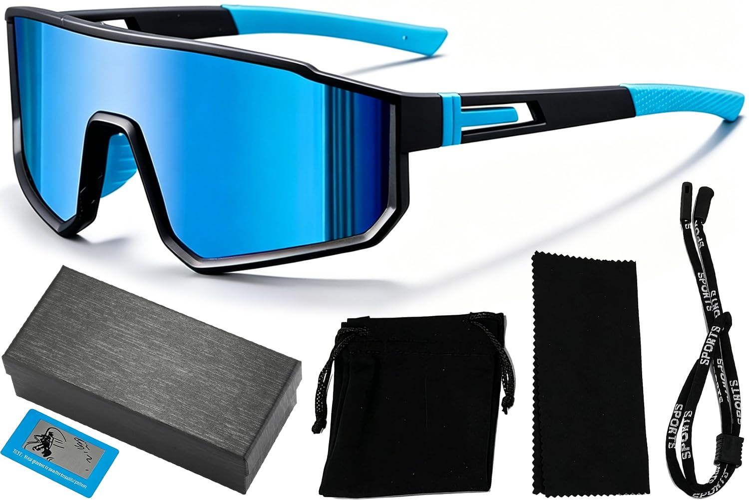 Spiritzohic Polarized Cycling Glasses for Men Women, UV400 Protection Sports Sunglasses, Running Glasses-Wrap Around Sunglasses-Mtb Glassess-Ski Sunglasse, for Cycling Climbing Fishing Driving Golf
