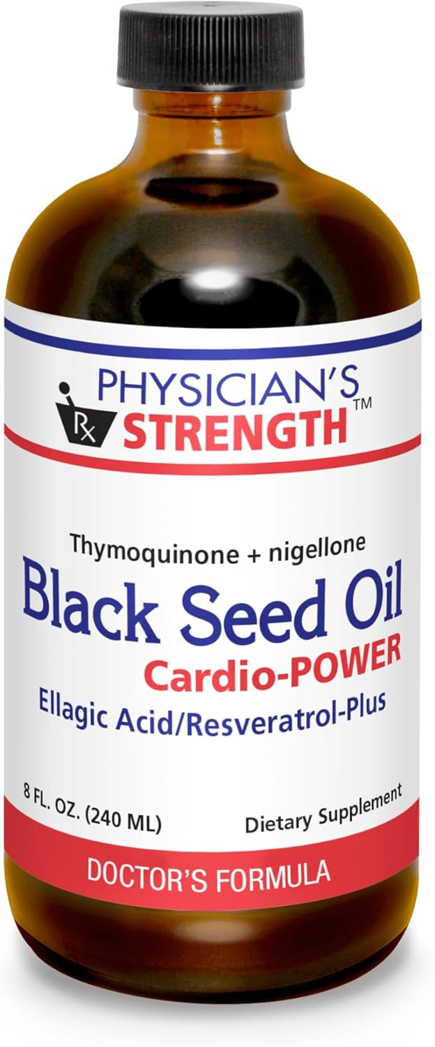 Physician's Strength Black Seed Cardio-POWER - 8 fl oz - Ellagic Acid/Resveratrol-Plus - Supports Better Health - Non-GMO - 48 Servings