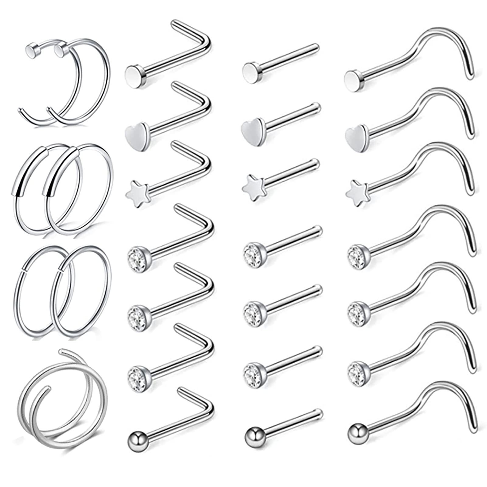AROWRO Piercing, chirurgisch staal 316L, neusringen, hoepel, 20G, 18G, 16G, 14G, 12G, naadloze piercings, voor neus, tussenschot neus, kraakbeen, helix, tragus, conch, daith, diameter 6 mm tot 14 mm AROWRO Piercing, chirurgisch staal 316L, neusringen, hoepel, 20G, 18G, 16G, 14G, 12G, naadloze piercings, voor neus, tussenschot neus, kraakbeen, helix, tragus, conch, daith, diameter 6 mm tot 14 mm