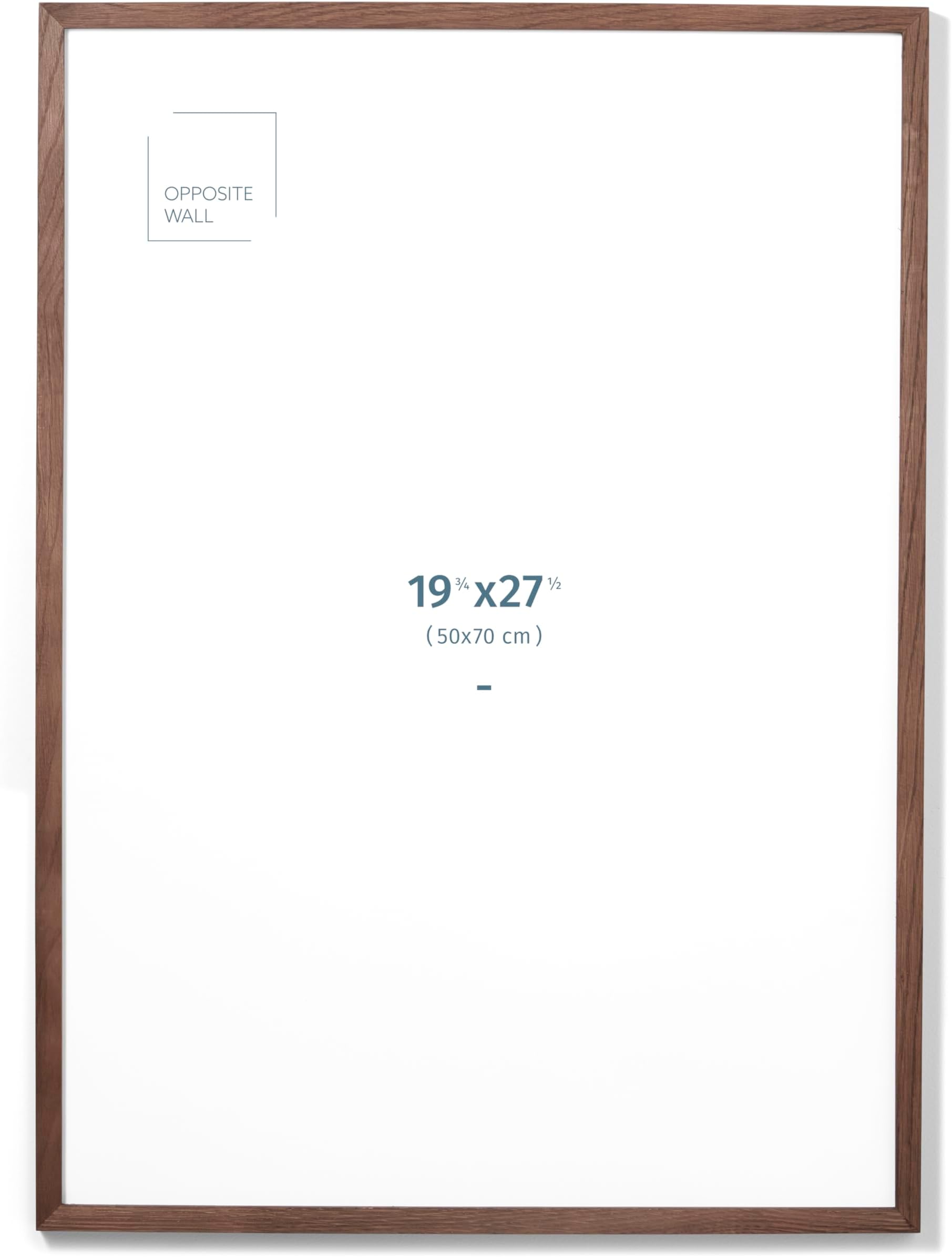 Opposite Wall - 50x70 cm - Dark Oak Wood Picture Frame - Lightweight, Versatile & Shatterproof - Wall Hanging Photo or Poster Frame - Wall Decor for Office, Gallery & Home, 19 3/4 x 27 1/2 in