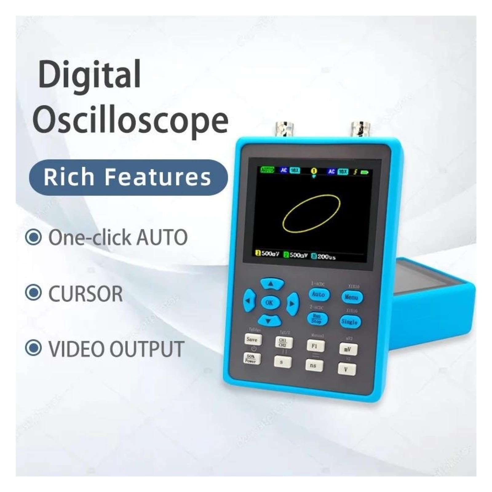 Osciloscopio digital, DSO2512G 2.8 Inch Handheld Digital Oscilloscope 120M Bandwidth Dual Channel Signal generator XYmode