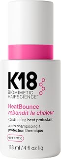 K18 HeatBounce Heat Protectant Spray: 450°F Inside-Out Protection, Lightweight Leave-In Conditioner for Soft, Smooth, Detangled Hair All Types