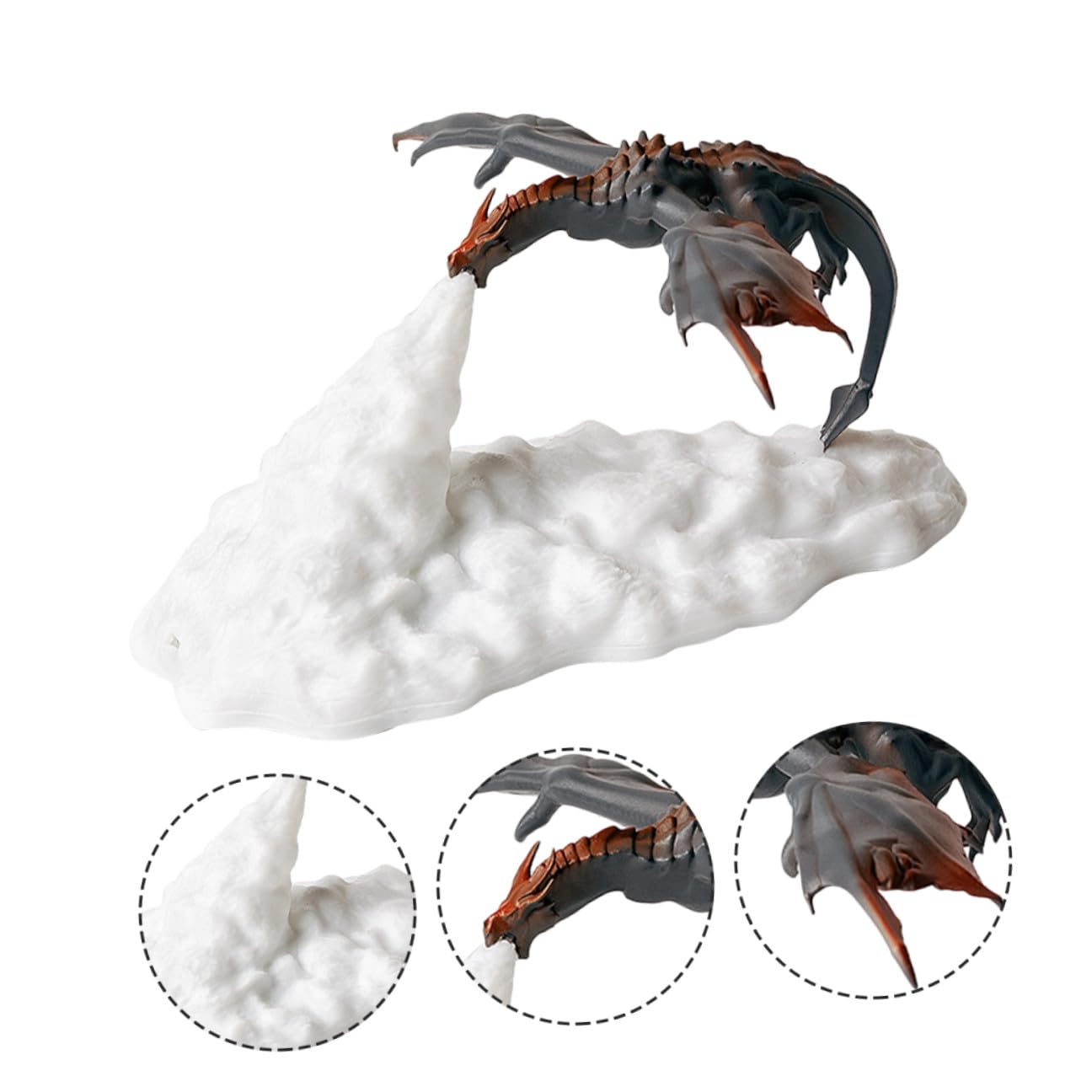 COLLBATH Veilleuse Dragon 3d Led Rechargeable Éclairage Décoratif Fête Lumière Ambiance Intérieure Chambre Usb Usage Nocturne