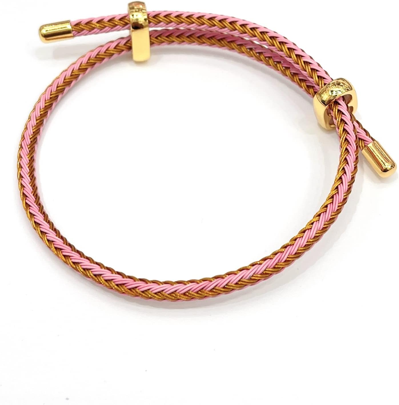 Caiyao Unisex Steel Rope Bracelet Couple Bracelet Simplicity Fashion Titanium Buckle Adjustable Wire Rope Bracelet for Women Men Jewelry Gift