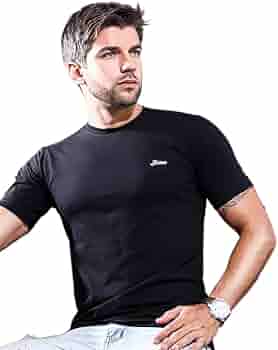 Buy MAC-D Men's Lycra Solid Colour Pocket Logo T-Shirt (Black, X