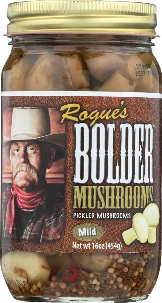Bolder Beans Mushrooms Pickled 16 OZ (Pack of 6)