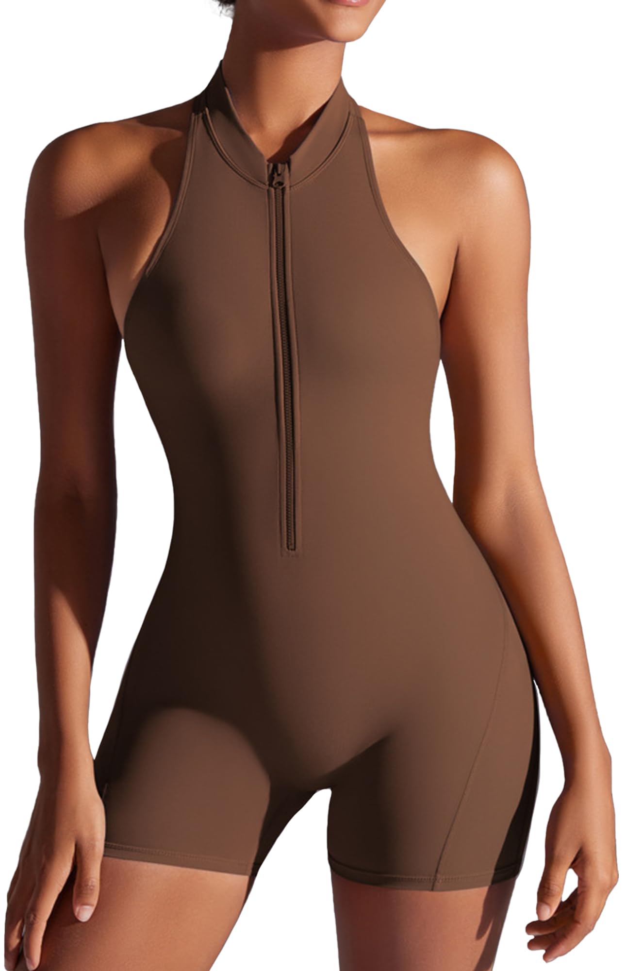 SEAUR Enterizo de yoga para mujer, sin mangas, corto, sin espalda, mono, camiseta sin mangas, camiseta deportiva para gimnasio