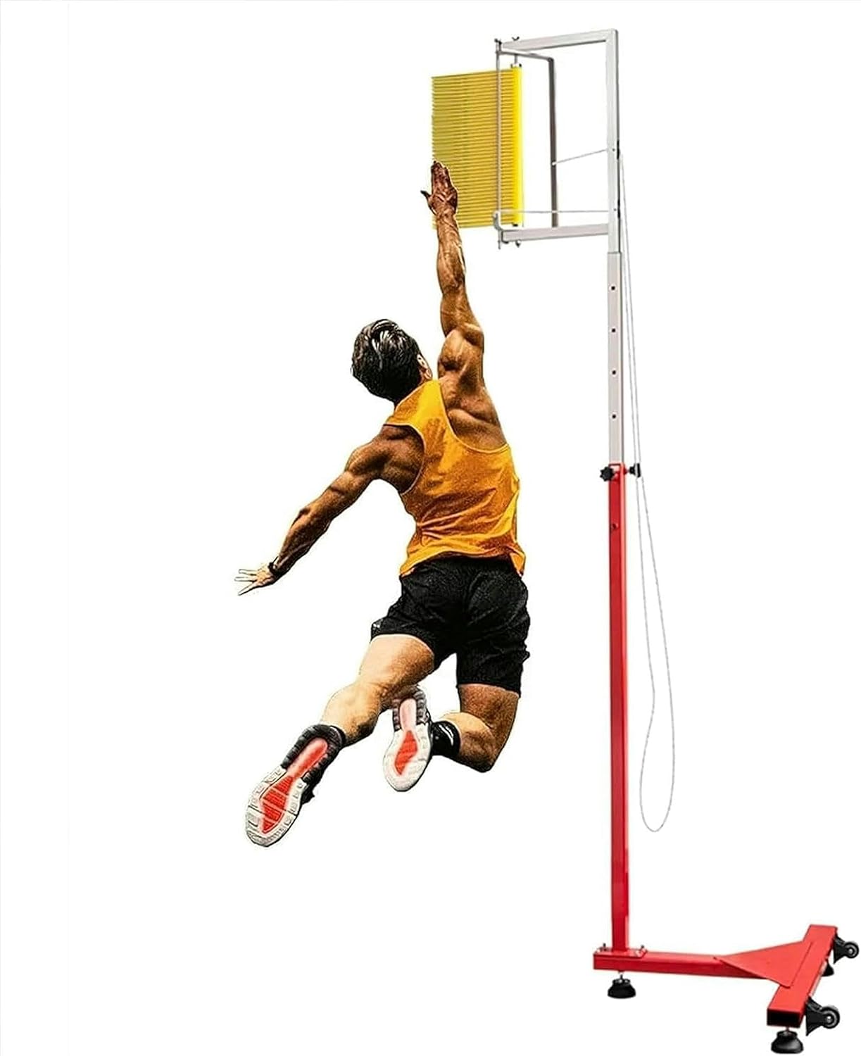 5.6 to 11.8 Ft Vertical Jump Tester, Sports High Jumping Testing Assessment Tool, Vertical Challenger for Teenagers, Bounce Measuring Device, Colorful Vanes