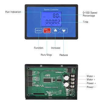 30A 6.5V-55V DC Brush Motor PWM Speed Controller Digital Motor Speed Controller Electrical Motor Controls Digital LCD Cycle Run/Stop Timer