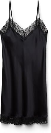 Intimissimi Womans Silk Slip with Lace Insert Detail