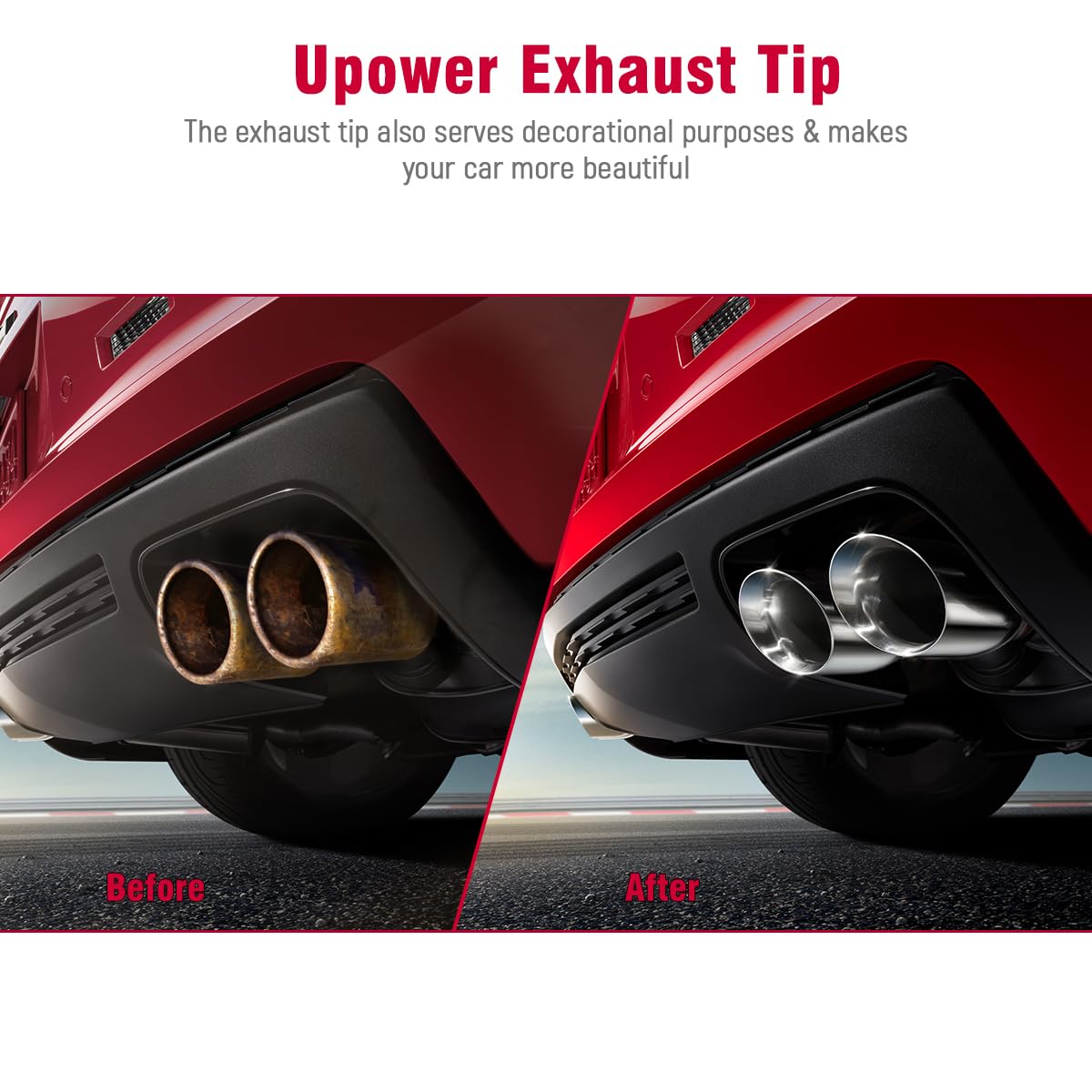 Upower 2.5 Inch Inlet 4 Outlet Exhaust Tip 2.5" To 4 - View #8