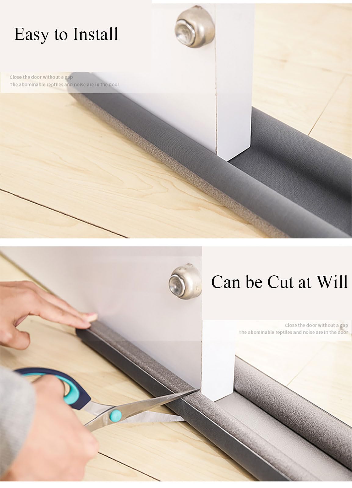 COYOUCO 5 Pezzi di paraspifferi per Porte, svuotamento delle intemperie per Porte, insonorizzazione delle Porte, riempimento delle Fessure sotto la Porta, Lunghezza 93 cm,Grigio