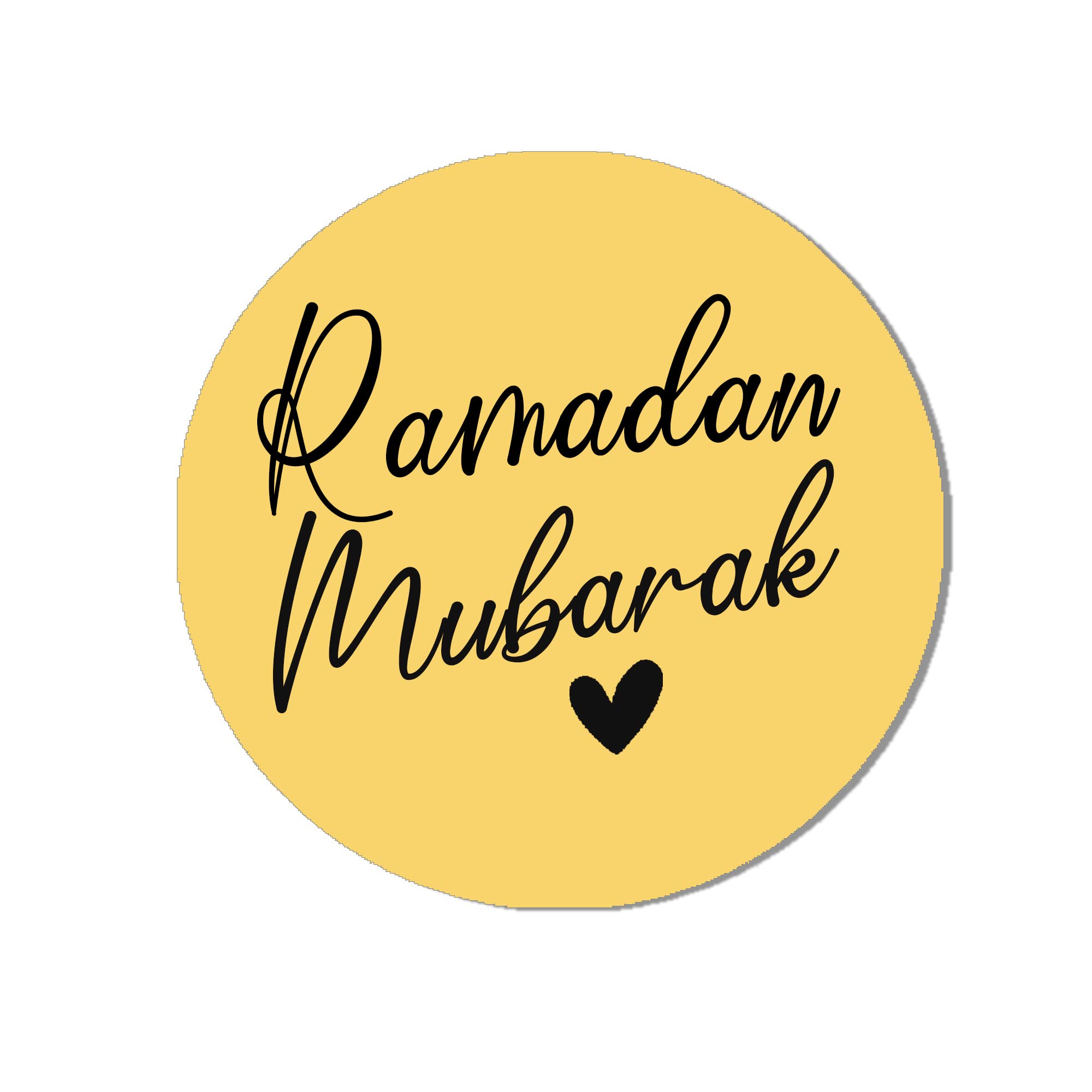 Treasured Forever Yellow Ramadan Mubarak - Eid Muslim Celebration 35 Sticker (37Mm)