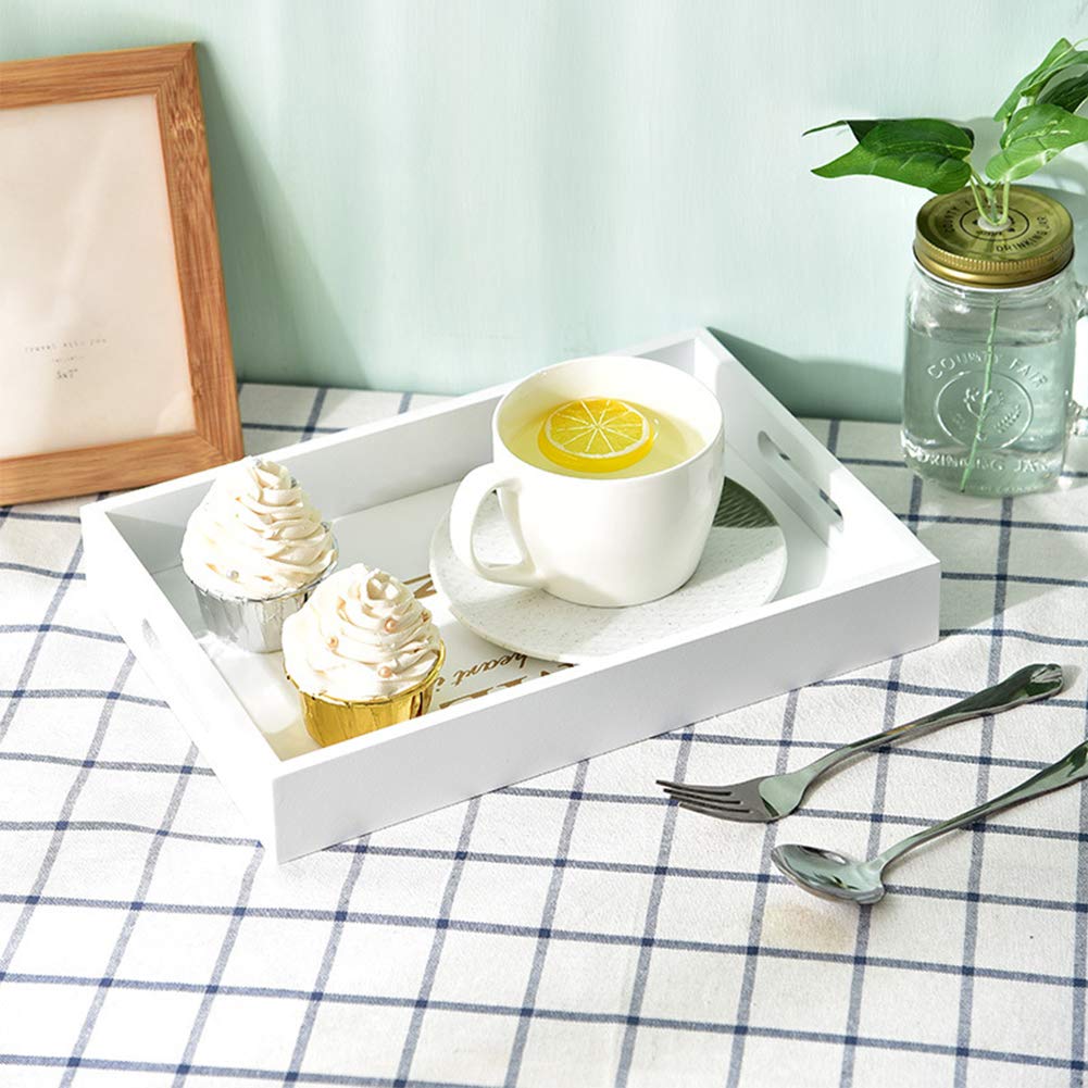 Vassoio In Legno Con Manici - 40x28 Cm Per Colazione, Caffè O Decorazione, Multiuso - Foto 9