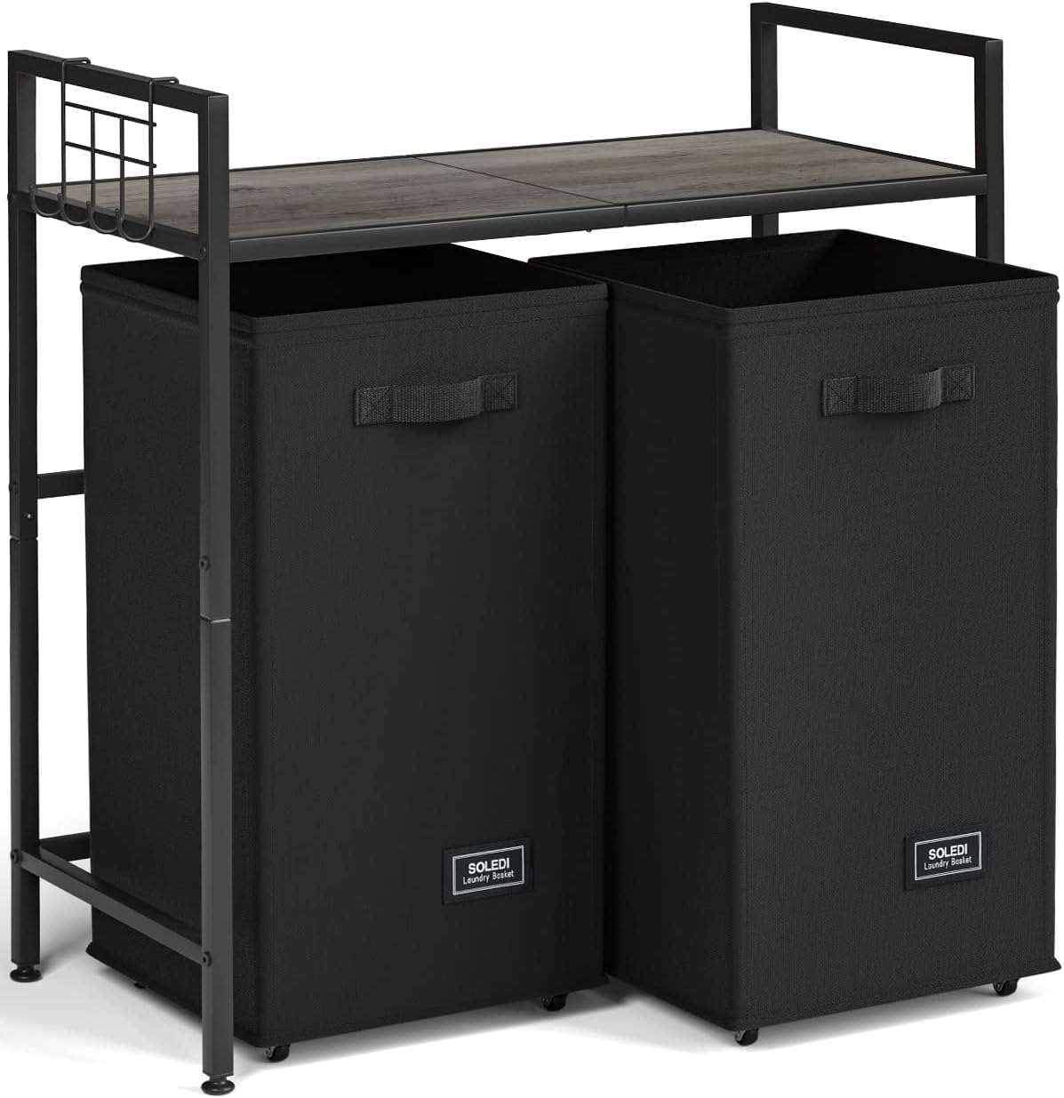 SOLEDI Laundry Basket, 120L Double Laundry Hamper with