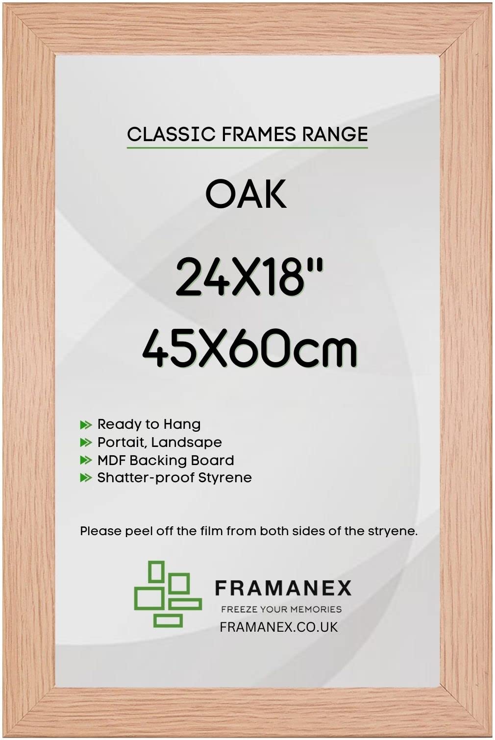 FRAMANEX Modern Oak Colour 24X18 Picture Photo Poster Frames | 18X24 Inch Rectangle Picture Frame | Wood Finish Photo Frame
