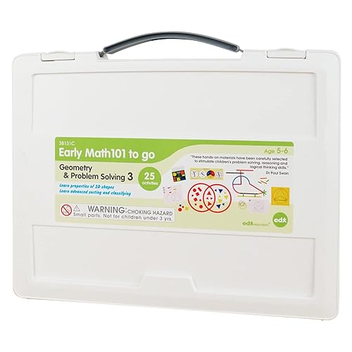 edxeducation Early Math101 To Go - Edades 5-6 - Geometría y resolución de problemas - Kit de aprendizaje en casa para niños - Recursos matemáticos