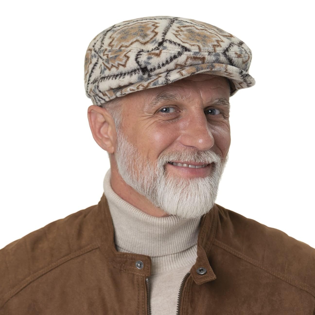 Stetson Navajo Driver Jersey Flat Cap Men Cream White 7 1/4-7 3/8