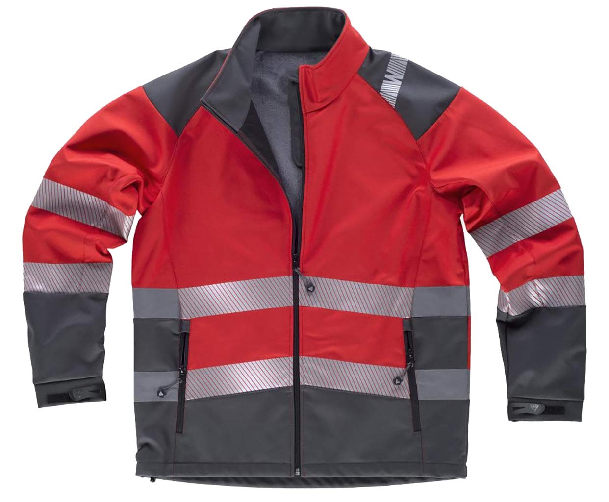 WorkTeam Chaqueta Workshell de Alta Visibilidad Combinada con Cintas Reflectantes, Cortavientos, Repelente al Agua, Membrana Interior Transpirable y Alta Capacidad Térmica. Amarillo A.V.+Gris Os 3XL