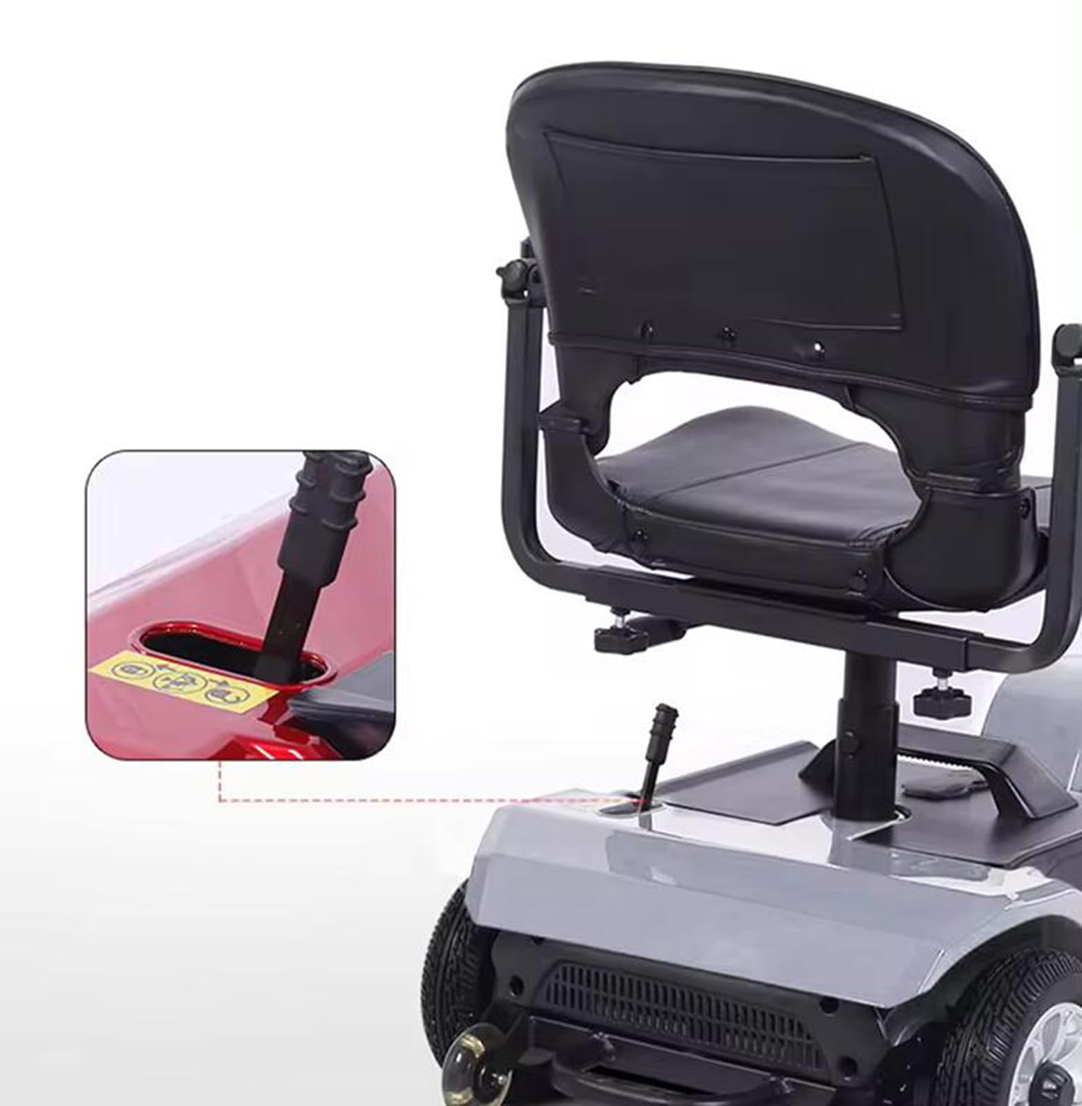 Generic 4 Wheel Mobility Scooter,15 Mile Long Range, Electric Powered Wheelchair Device, 250W Electric Powered Mobile Wheelchair for Seniors Adult with Detachable Basket, Front Light (Silver)