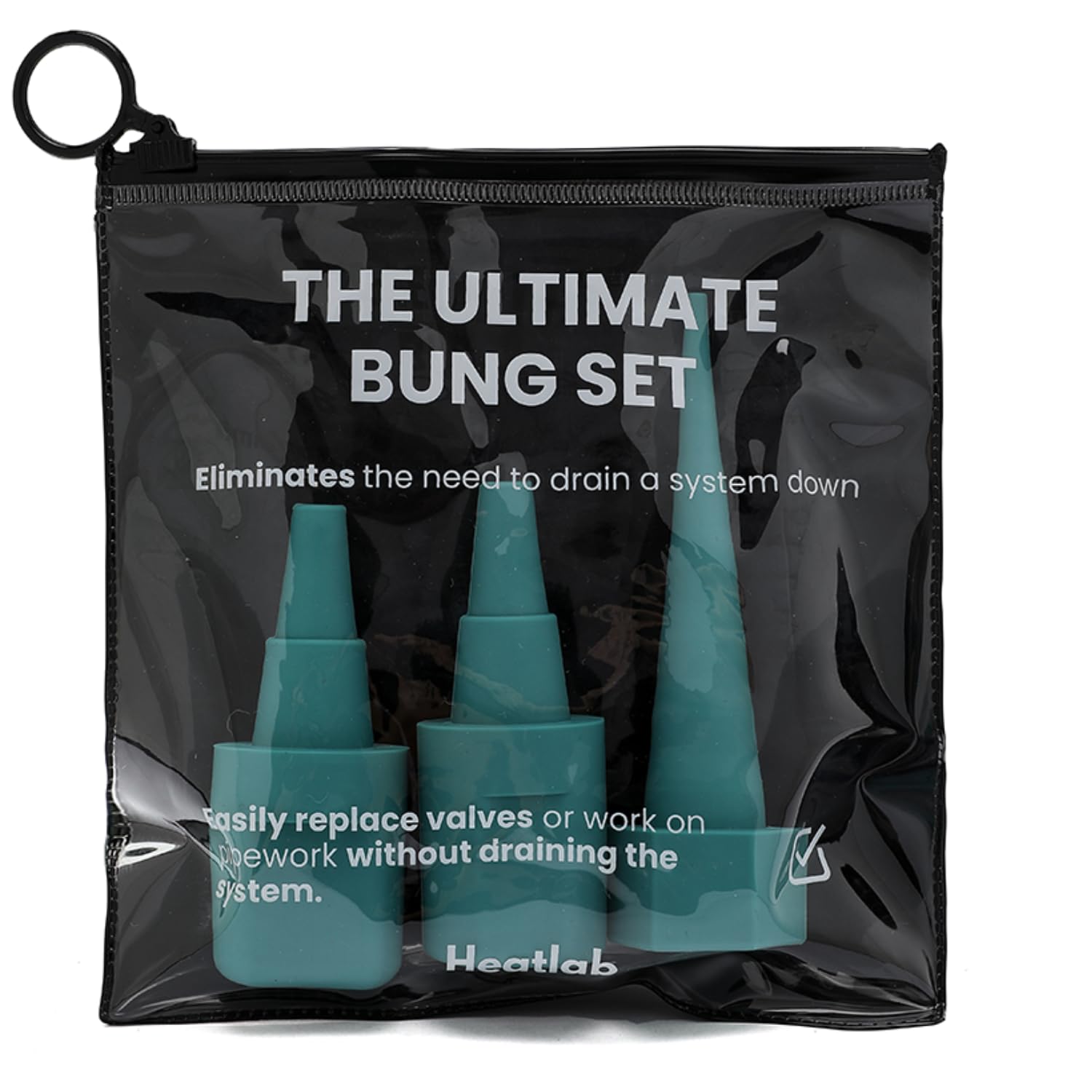 Heatlab Blue The Ultimate Bung Set Plumbing Tools – Rubber Bung Radiator Draining Kit With 15 Mm & 22 Mm Bungs + Dripstopper & Storage Bag – Header Tank Plumbing Tools And Equipment