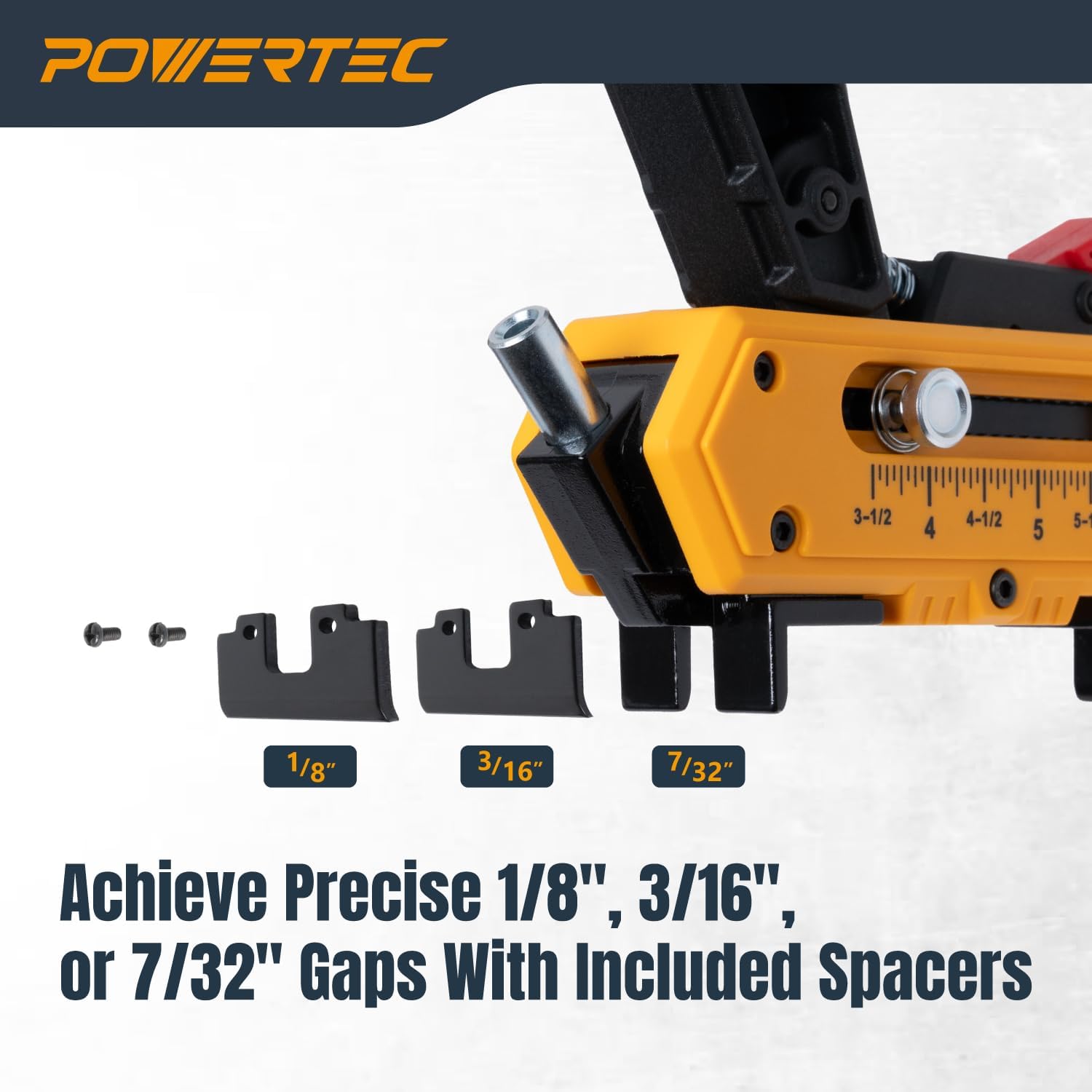 POWERTEC 72482 Edge Deck Screw Jig with 3 Board Spacing Options, T15 Torx Bits, and Deck Screws No.10 x 2-3/8", Hidden Fastener Deck Tool for Wood & Composite Decking