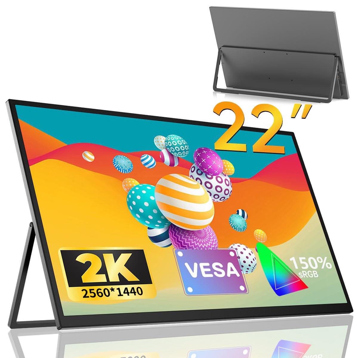 Amazon.co.jp: EVICIV モバイルモニター 22インチ 2K 大画面 QLED