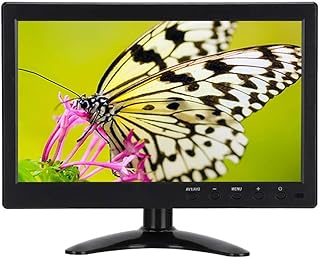 Hopcd 10.1-inch Computer Monitor,1080P Ultra Thin 16:9 WLED Backlit TFT LCD Display Monitor,VGA+HDMI+BNC+AV+USB Input / 130°(H) x 115°(V) Viewing Angle/3Wx2 Speaker Gaming Monitor(100-240V)