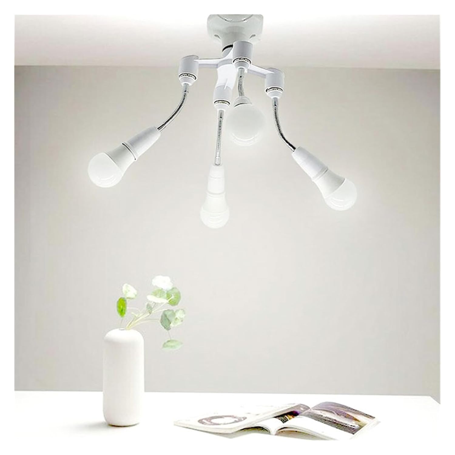 MAMA'S PEARL 2pcs/Pack L30/40/50/60cm Long E27 to E27 Base Gooseneck Extension Adaptor Converter Screw Socket Extender Lamp Light Bulb Holder (Color : L60cm)