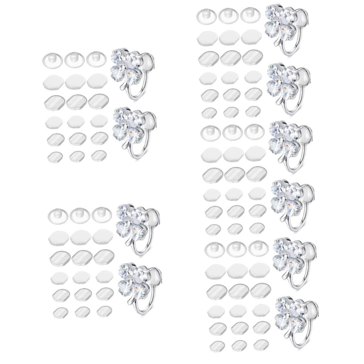 SHINEOFI 300 Almohadillas Antideslizantes Para Los Oídos Almohadillas De Clip Para La Oreja Almohadillas Para Pendientes Con Clip Almohadillas Para Pendientes Pequeñas Almohadillas