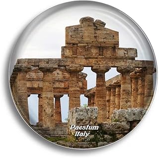 Fridge Magnet Temple Paestum Italy Glass Magnets for Refrigerator Souvenirs Cute Crystal Magnet Decor for Whiteboard Office Home Gift