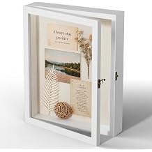 11x14 Shadow Box Frame with Real Glass, Double Door Display Case
