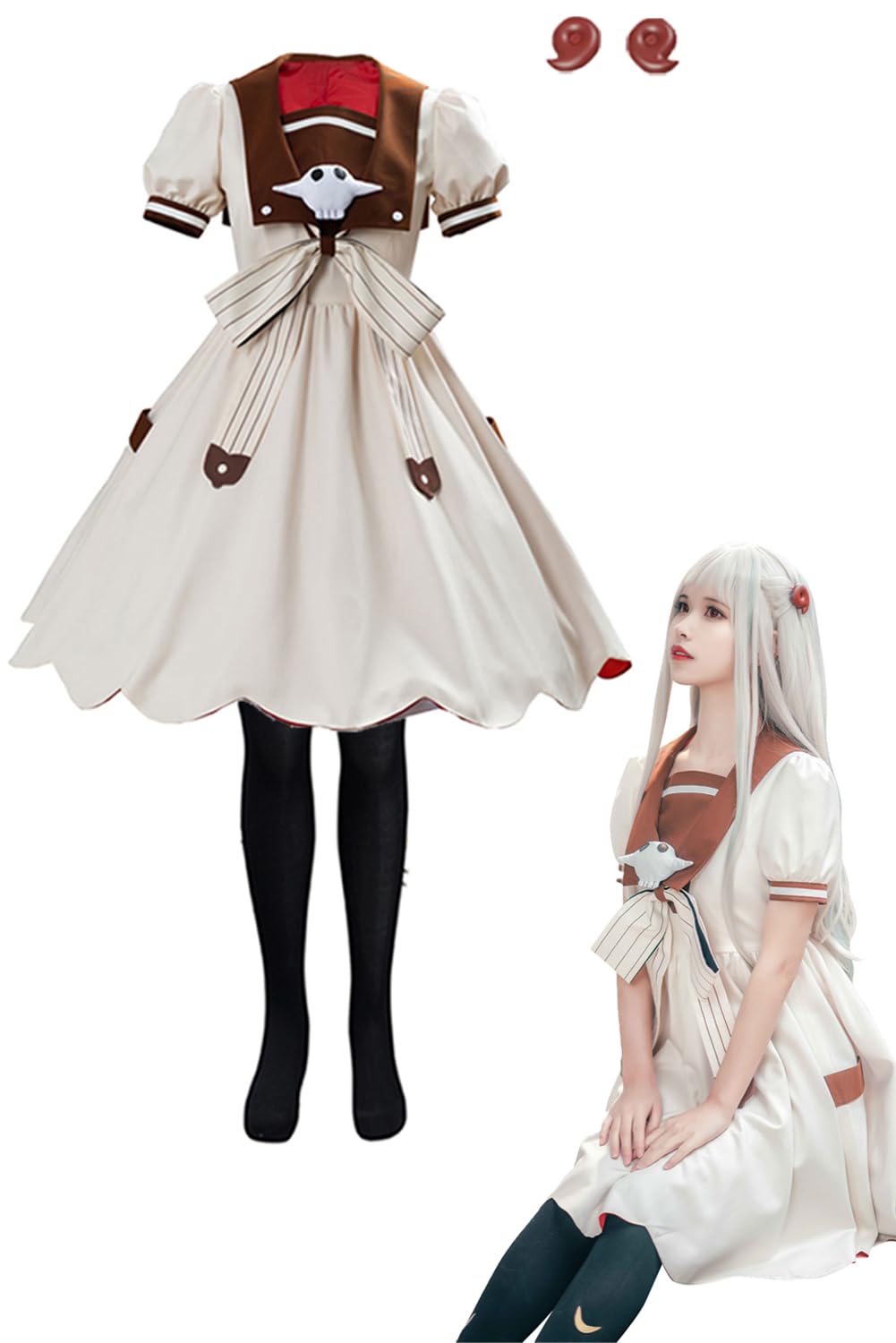 Gosbeliy - Disfraz de cosplay de Nene Yashiro para mujer, con accesorios - Chica