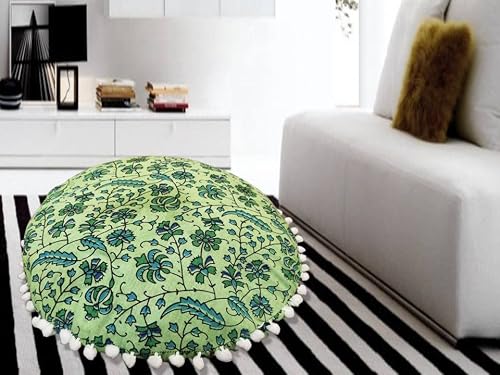 My Dream Carts 18 Inch Floor Pillows Case “Cover Only” Green Tie Dye Meditation Cushion Cover Large Pillows For Decor Sofa Couch Bedroom Balcony Outdoor Living Room Floor Pouf Case (Without Filler) #TOP3