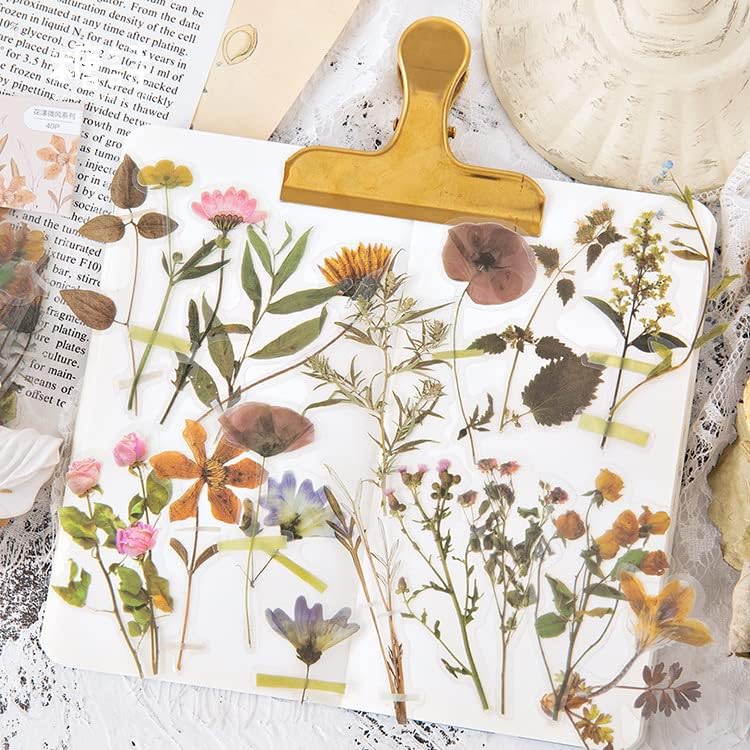 Butterfly Stickers for Scrapbooking, 80 Pcs Stickers Aesthetic Letter Stickers, Laptop Scrapbook Accessories Journaling Supplies (Plant)